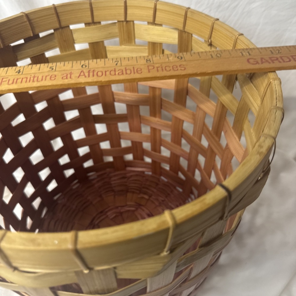 Bamboo Woven Waste Gradient Basket Trash Planter Umbrella Bath Storage Large 13" - Picture 6 of 11